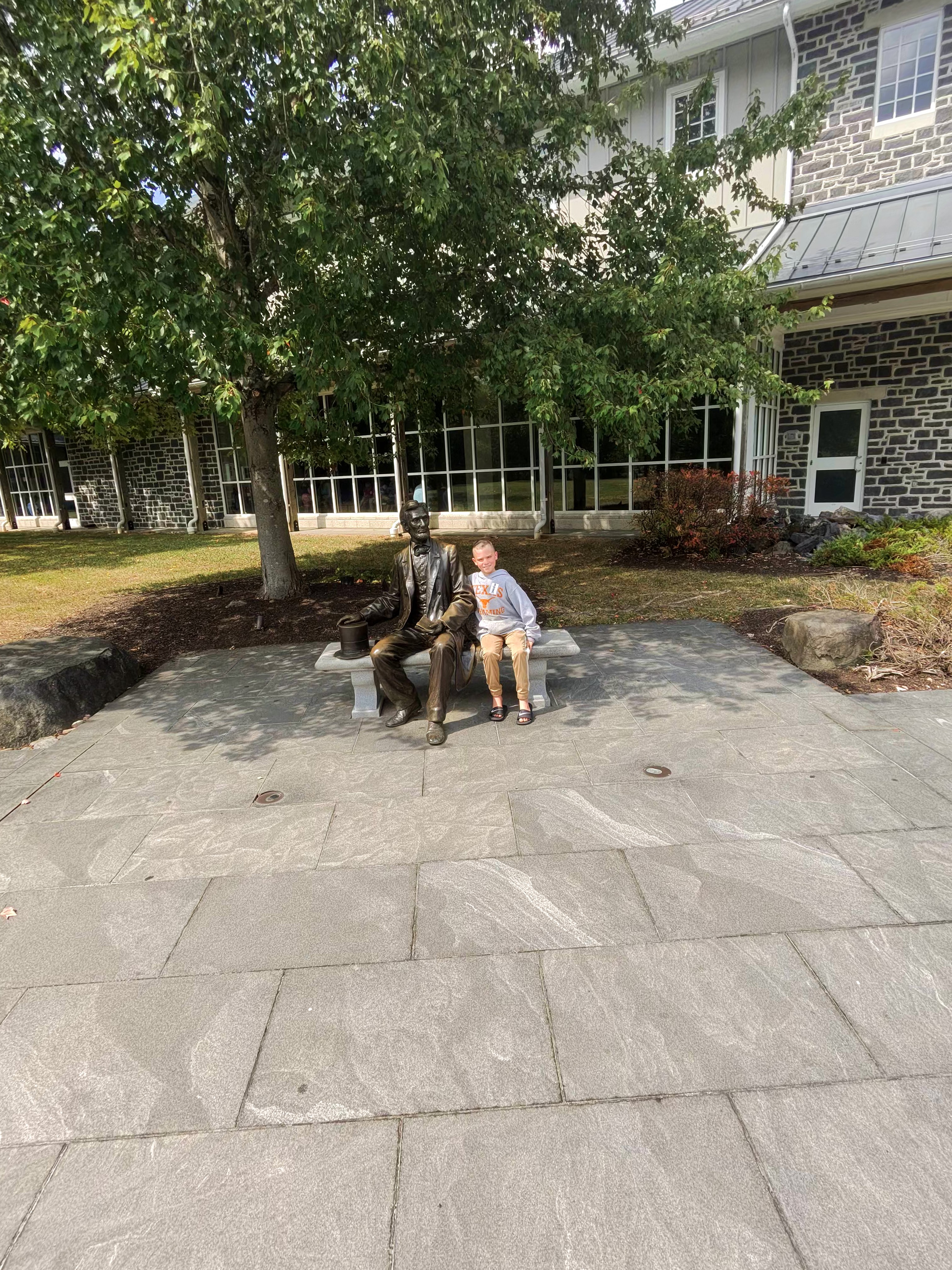 A moment from Robert and Aden's visit to the Gettysburg area in Cumberland Township, Pennsylvania.