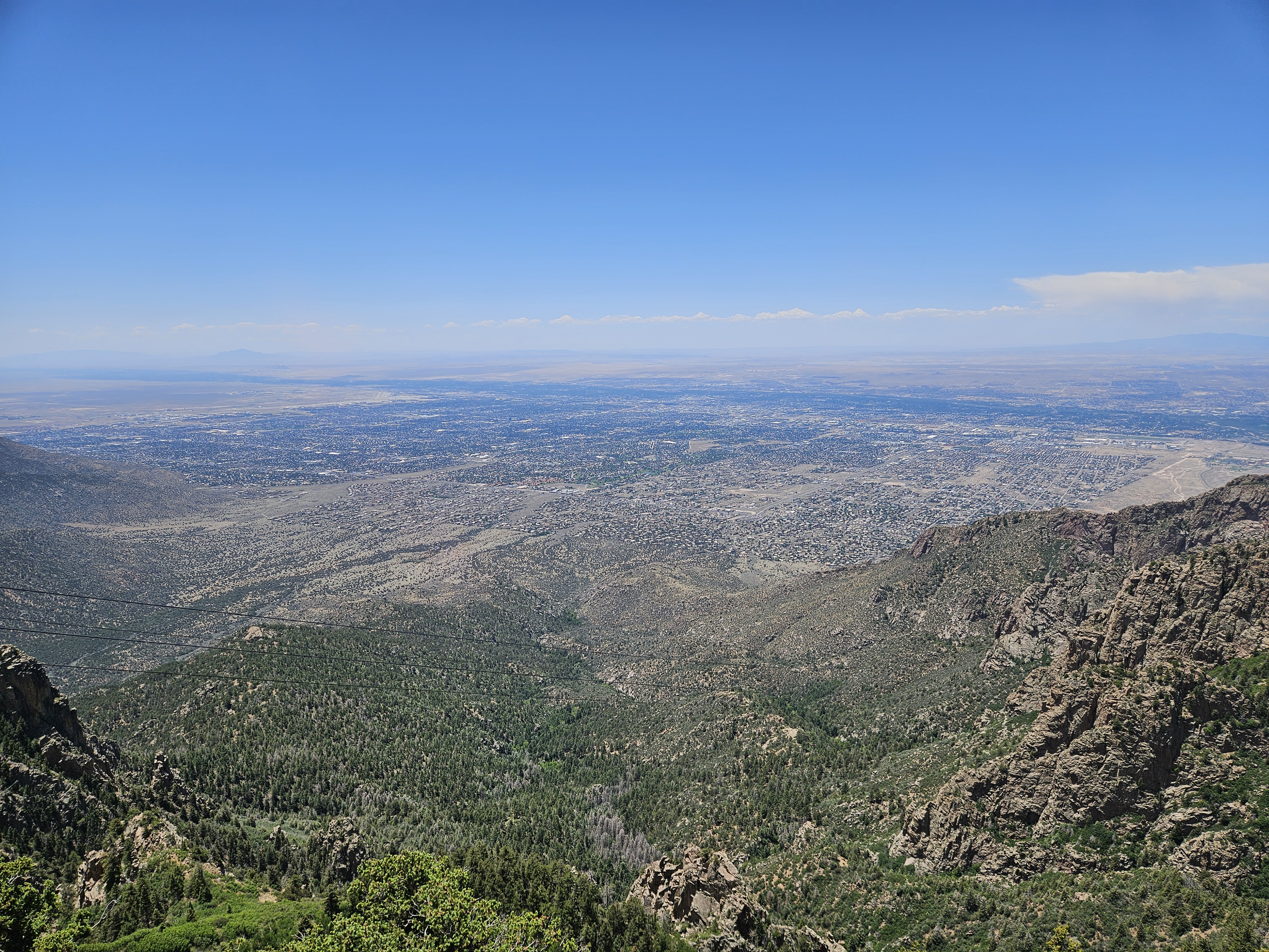 The city spread out below the overlook.